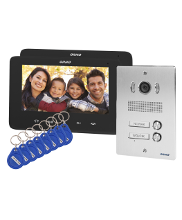 Orno Two-family video intercom, handset, color, 7-inch LCD, with remote control reader, intercom, built-in, INDI MULTI P