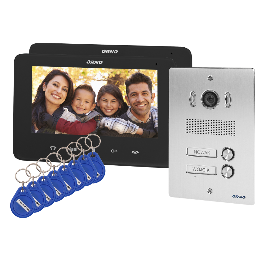 Orno Two-family video intercom, handset, color