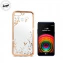 Beeyo Glamour Series Secret Garden TPU Clear super slim Back cover case for LG X Power K220 with Gold frame Beeyo Glamour Series Secret Garden TPU Clear super slim Back cover case for LG X Power K220 with Gold frame