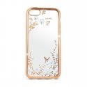 Beeyo Glamour Sērijas Secret Garden TPU Caurspīdīgs aimugures maks-apvalks priekš LG X Power K220 ar Zelta rāmīti
