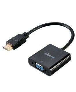 Akasa AK-CBHD15-20BK видео кабель адаптер 0,2 m VGA (D-Sub) HDMI Тип A (Стандарт) Черный
