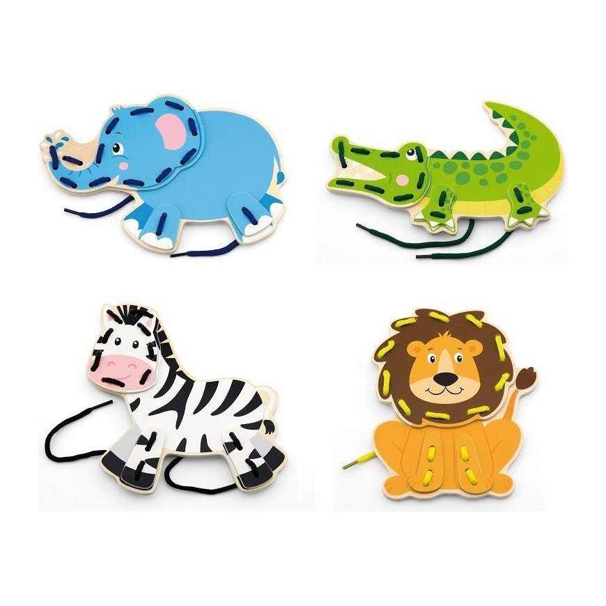 Puzzle Wooden shoelace game Animals, Viga – 2