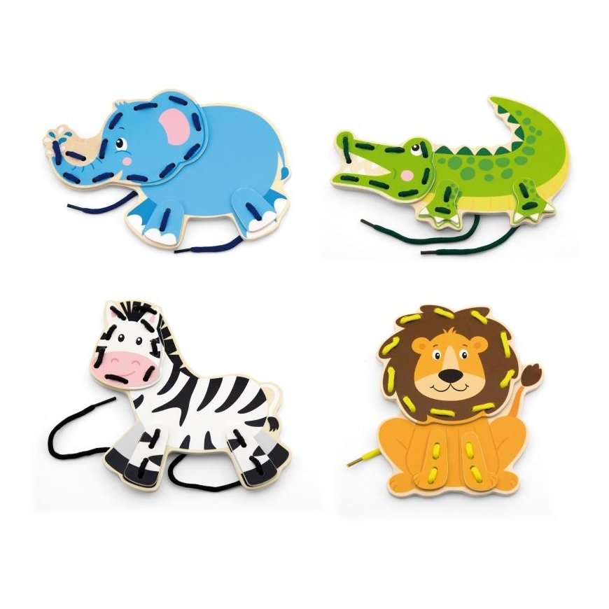 Puzzle Wooden shoelace game Animals, Viga – 4