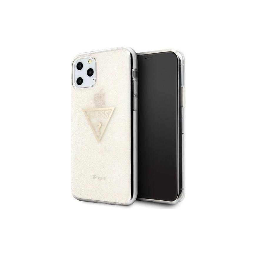 Guess GUHCN58SGTLGO iPhone 11 Pro Gold/Gold Hard Case Glitter Triangle