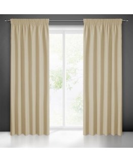 Eurofirany RITA Night curtain made of smooth fabric, 140X270 cm, strip / tunnel / hooks, color: beige