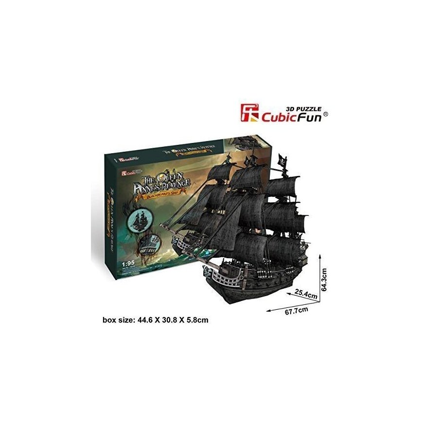 CUBIC FUN Dėlionė CubicFun 3D siaurapjūklis Piratų laivas „Karalienė Ana“ – 2