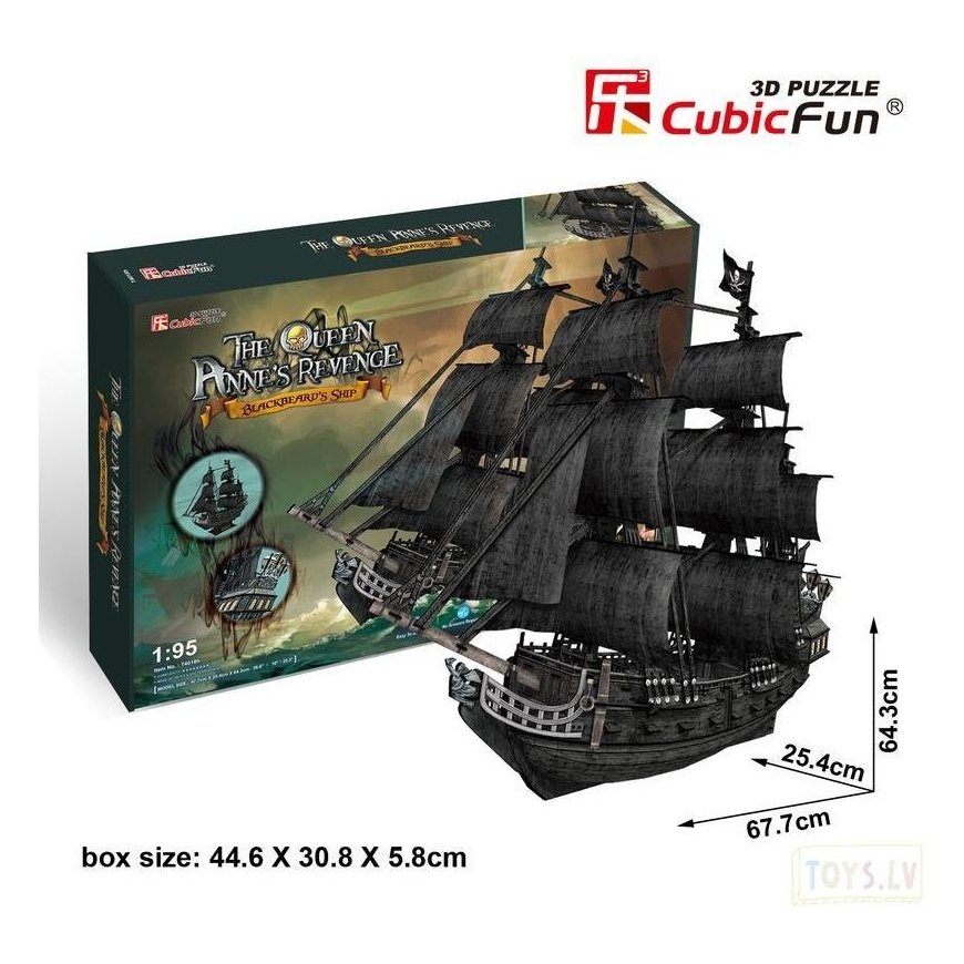 CUBIC FUN Puzzle CubicFun 3D Jigsaw Pirate Ship "Queen Anne" – 3