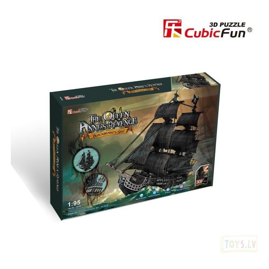 CUBIC FUN Puzzle CubicFun 3D Jigsaw Pirate Ship "Queen Anne" – 5