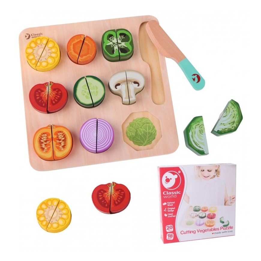 Classic World wooden cutting vegetable set