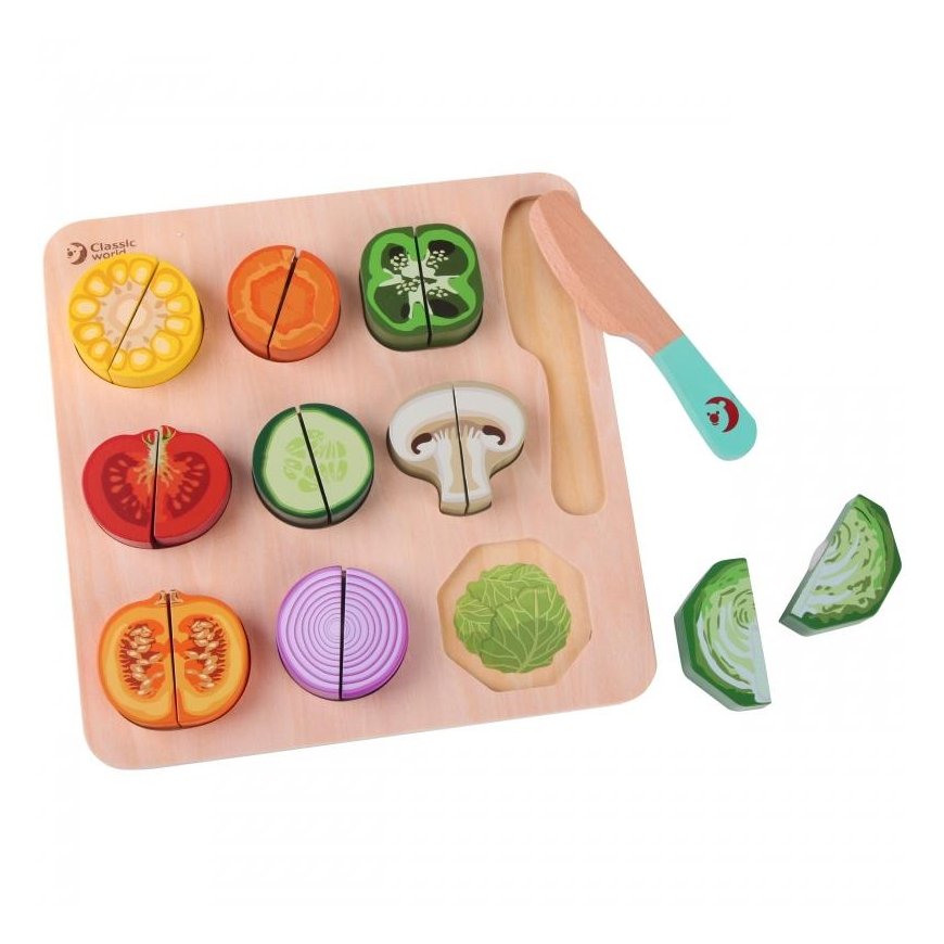 Classic World wooden cutting vegetable set – 3