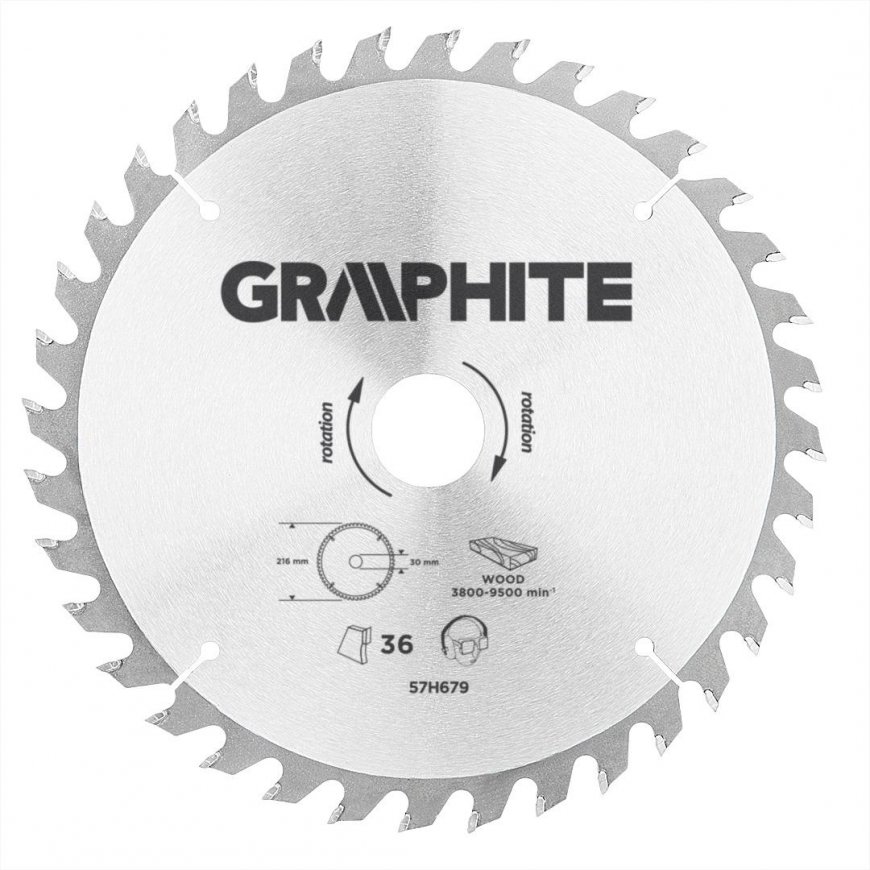 Graphite Grafitinis diskinis pjūklas 216x30x3,2mm 36z. - 57H679 – 4