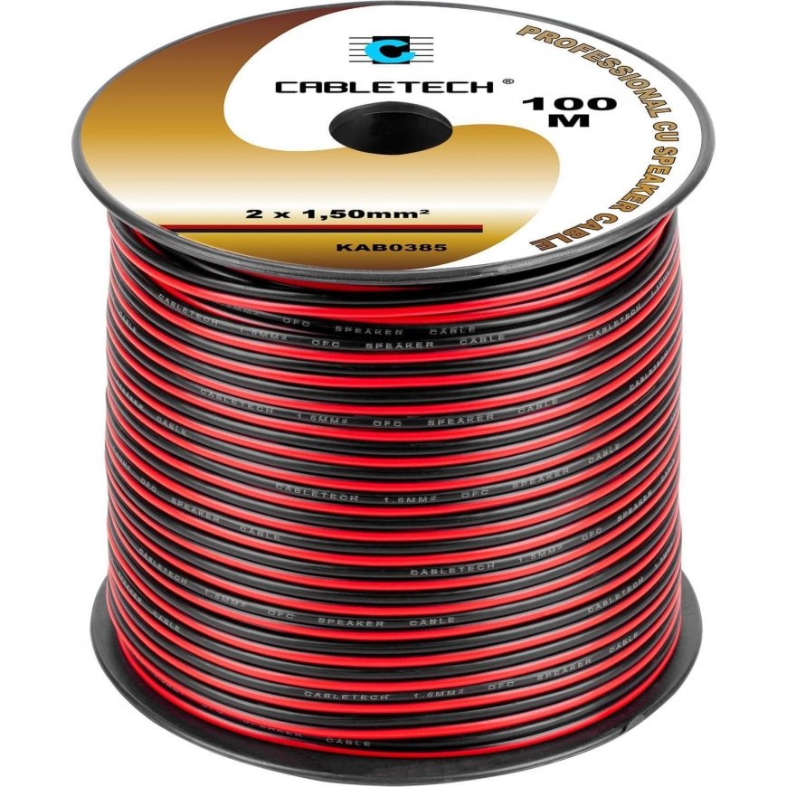 Cabletech Kolonėlių kabelis 1.5mm 100m Juoda - Raudona – 3