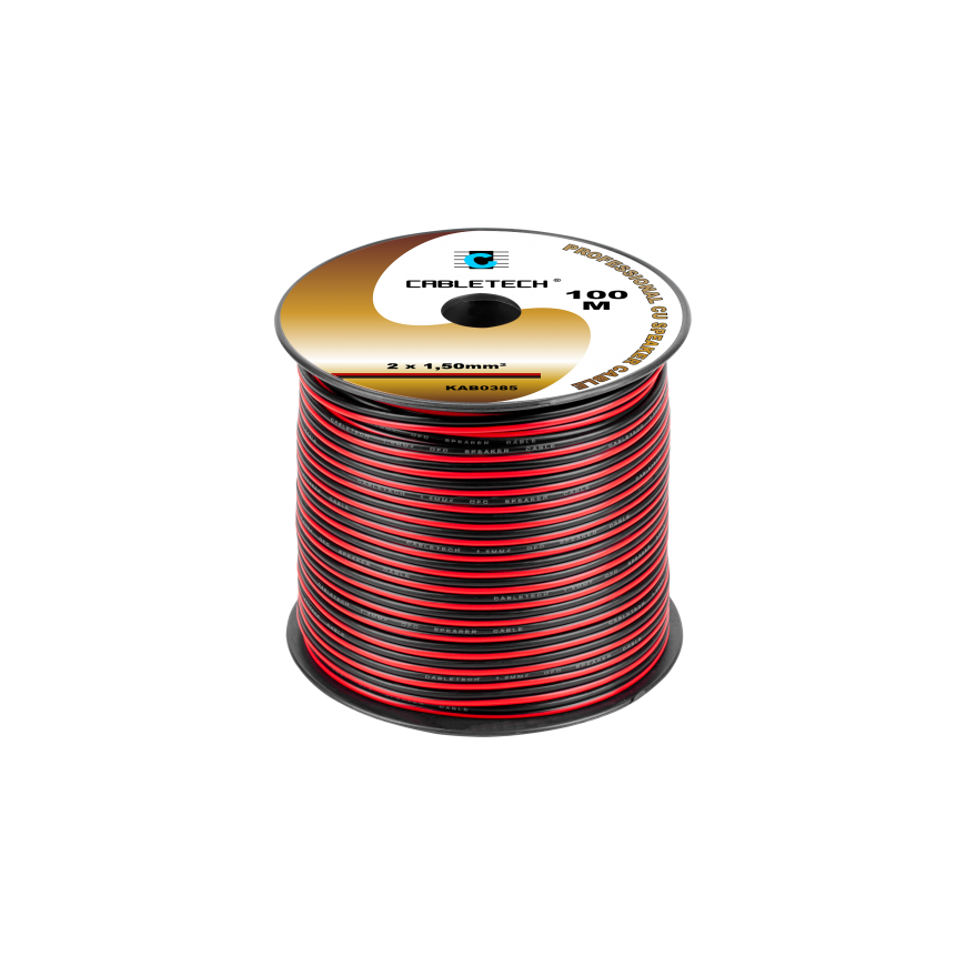 Cabletech Kolonėlių kabelis 1.5mm 100m Juoda - Raudona – 4