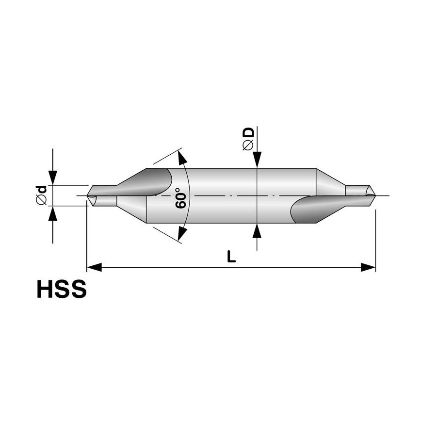 Centering drill RUKO HSS DIN 333A Ø 5.0 mm – 2