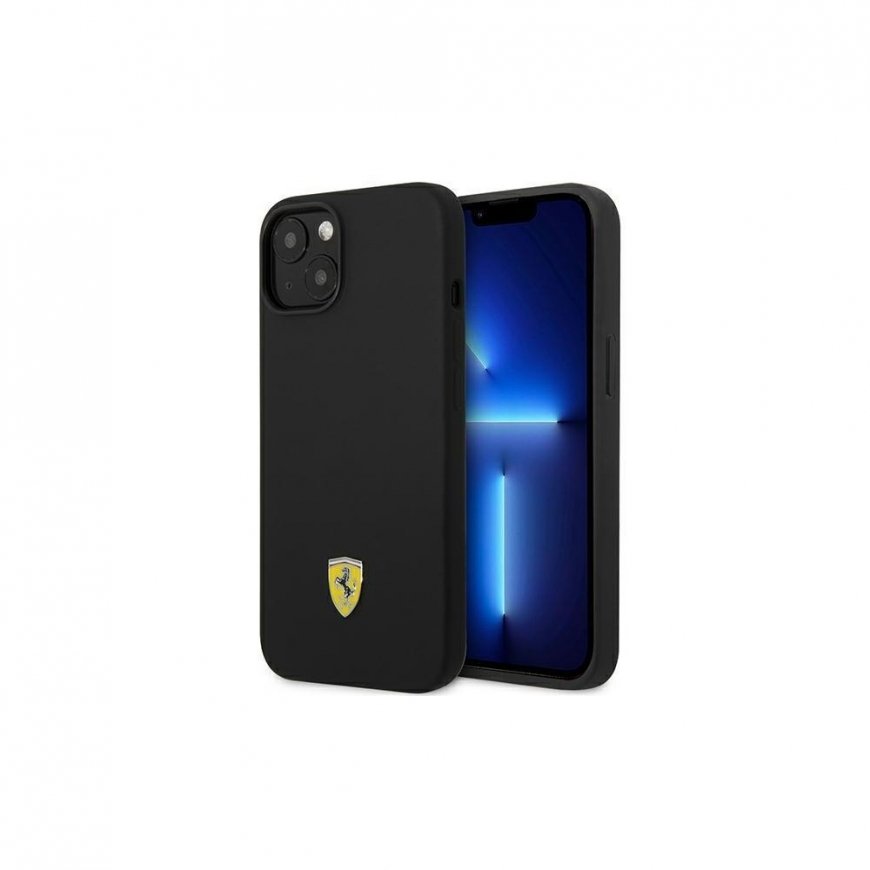 Case Ferrari FEHCP14MSIBBK iPhone 14 Plus 6.7" Black/Black Hard Silicone Metal Logo – 2