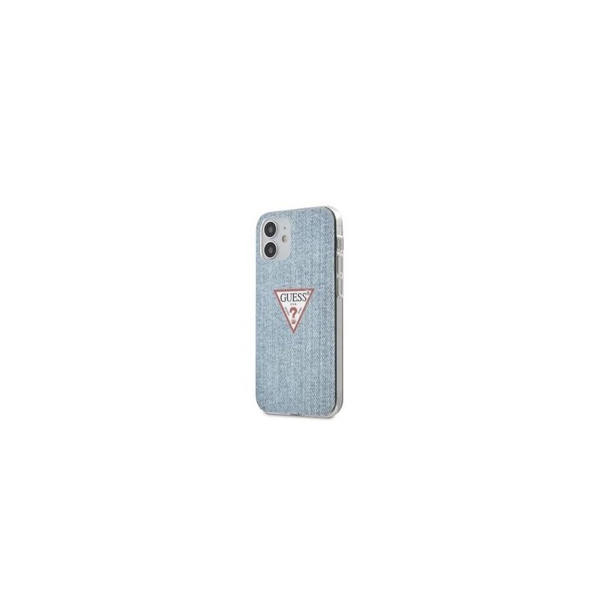 Guess Apple iPhone 12 mini 5.4'' PC/TPU Denim Triangle Cover Light Blue
