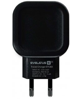 Evelatus Universal Evelatus Travel Charger Two USB 3.4A ETC03 Black
