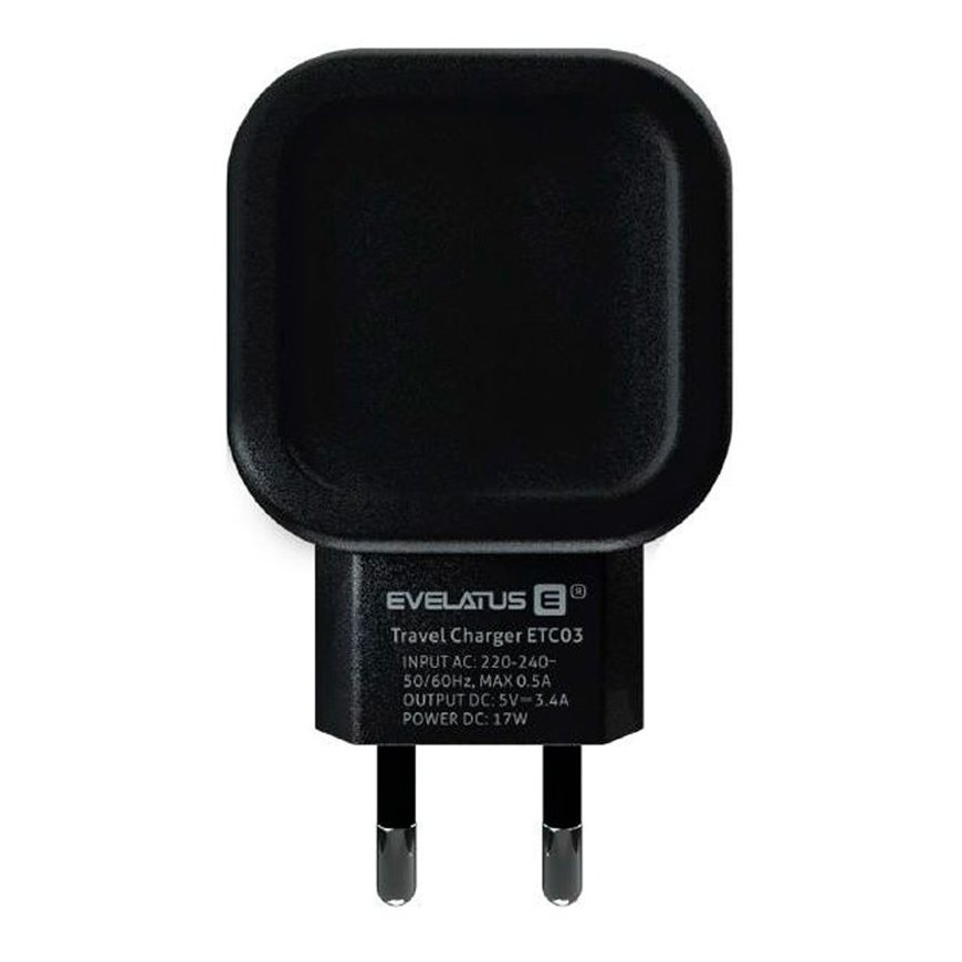 Evelatus Universal Evelatus Travel Charger Two USB 3.4A ETC03 Black