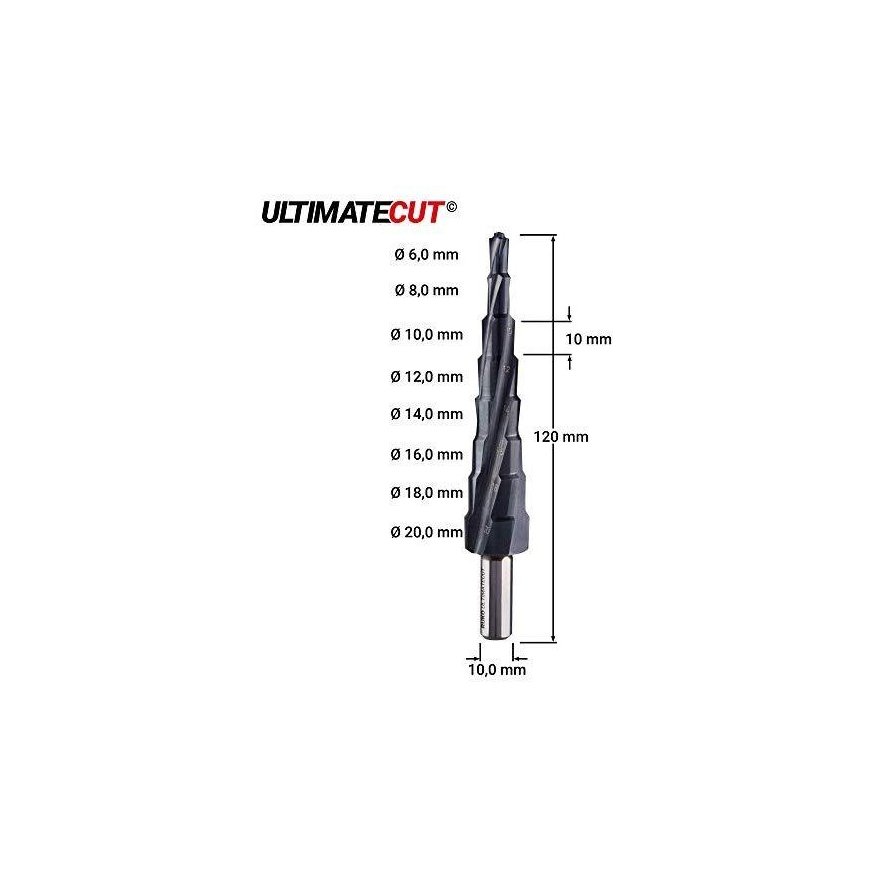 Step drill RUKO ULTIMATECUT HSS Ø6-20mm – 2