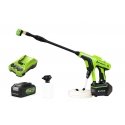 24V augstspiediena mazgātājs GREENWORKS G24PWK4 - lādētājs + 4Ah akumulators - 5105307UB