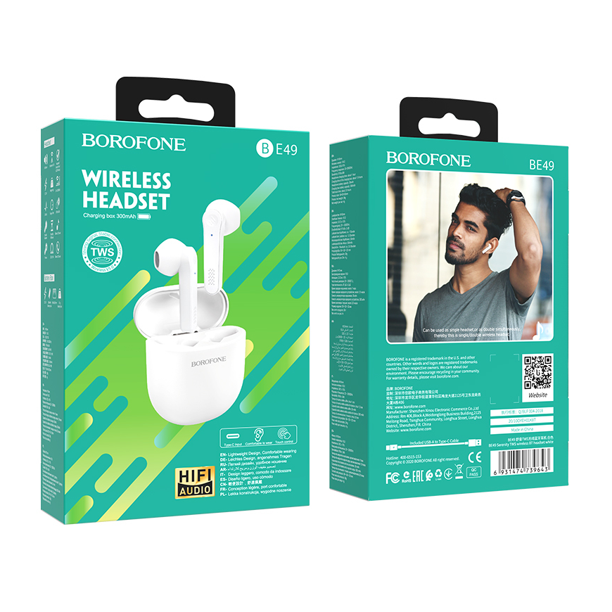 Borofone BE49 wireless headphones TWS white – 2