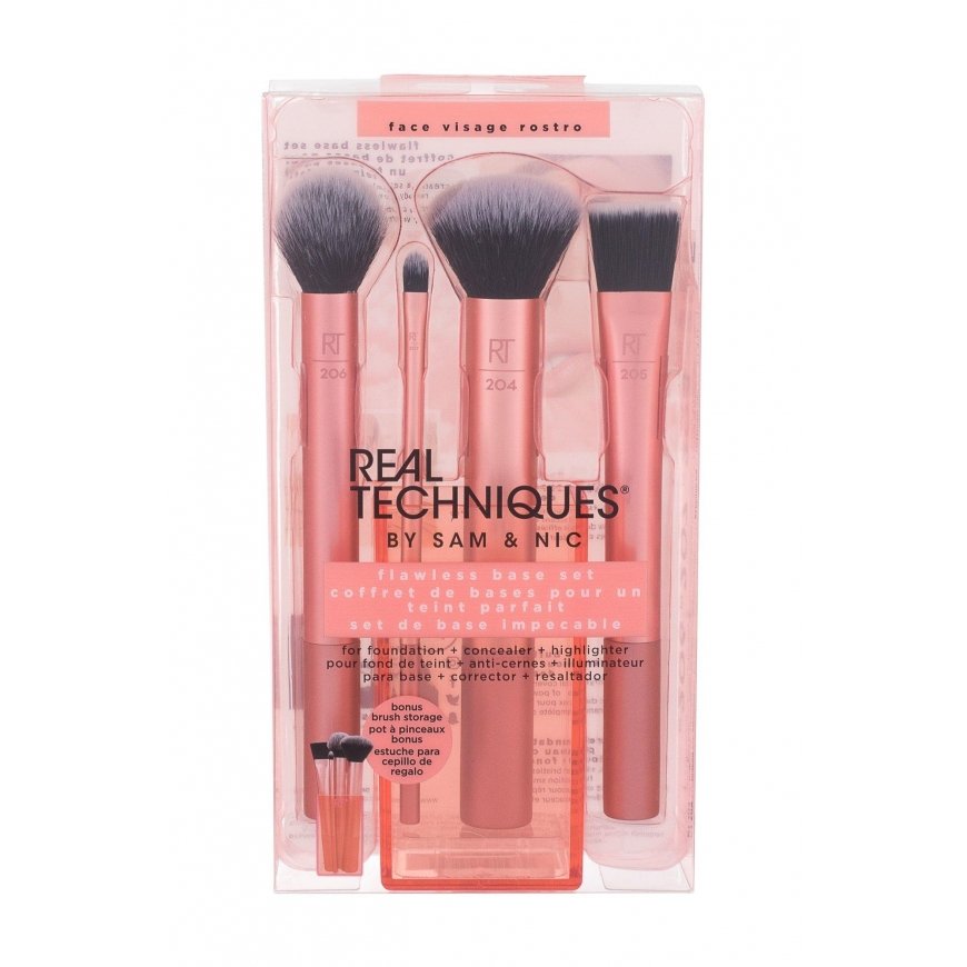 Real Techniques Flawless base makiažo šepetėlių rinkinys – 3