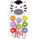 Multifunctional wooden hanging wall game - Shape sorter, Zebras. Viga Multifunctional wooden hanging wall game - Shape sorter, Zebras. Viga