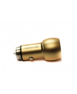 Evelatus - Car Charger ECC01 GOLD 2USB port 3.1A with stainless steel escape tool Gold