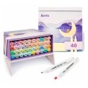 Double-sided markers - felt-tip pens ARRTX Alp, 40 colors, pastel shades