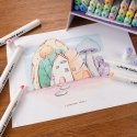 Double-sided markers - felt-tip pens ARRTX Alp, 40 colors, pastel shades