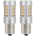 Amio Canbus 3030 24smd 1156 led bulbs bau15s py21w orange 12v / 24v