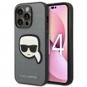 Dėklas Karl Lagerfeld KLHCP14LSAPKHG iPhone 14 Pro 6,1 "Sidabrinė/Sidabrinis hardcase Saffiano Karl galvučių pataisa Dėklas Karl Lagerfeld KLHCP14LSAPKHG iPhone 14 Pro 6,1 "Sidabrinė/Sidabrinis hardcase Saffiano Karl galvučių pataisa