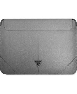 Dėklas Guess Sleeve GUCS14PSATLG 13/14 colių sidabrinis/sidabrinis Saffiano trikampio logotipas