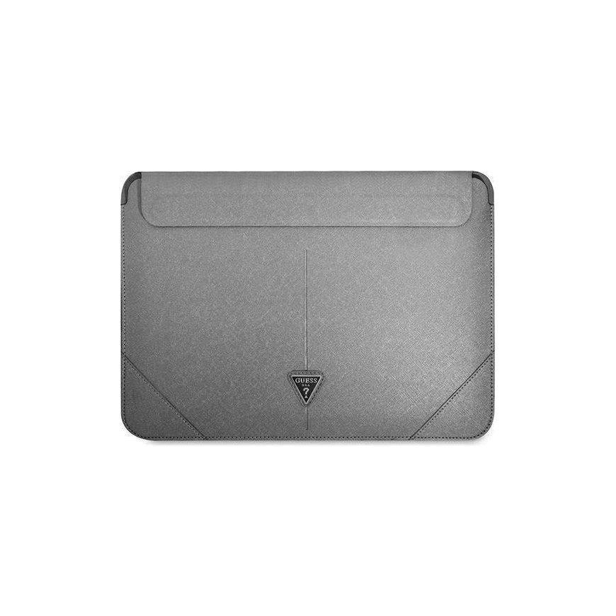 Case Guess Sleeve GUCS14PSATLG 13/14 Inch Silver/Silver Saffiano Triangle Logo