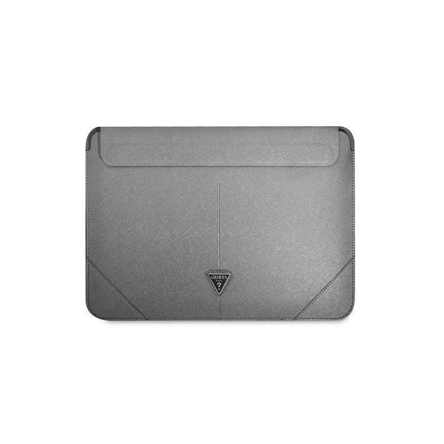 Dėklas Guess Sleeve GUCS14PSATLG 13/14 colių sidabrinis/sidabrinis Saffiano trikampio logotipas – 2