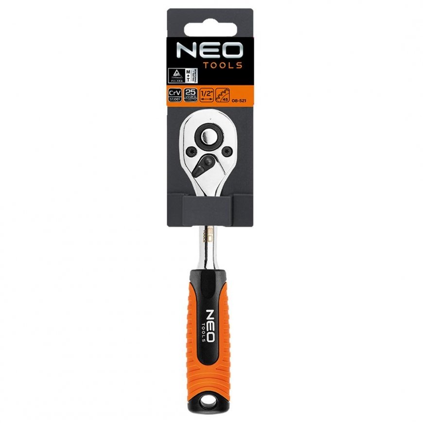 Neo 1/2" Straight Ratchet, 265mm, 45T – 3