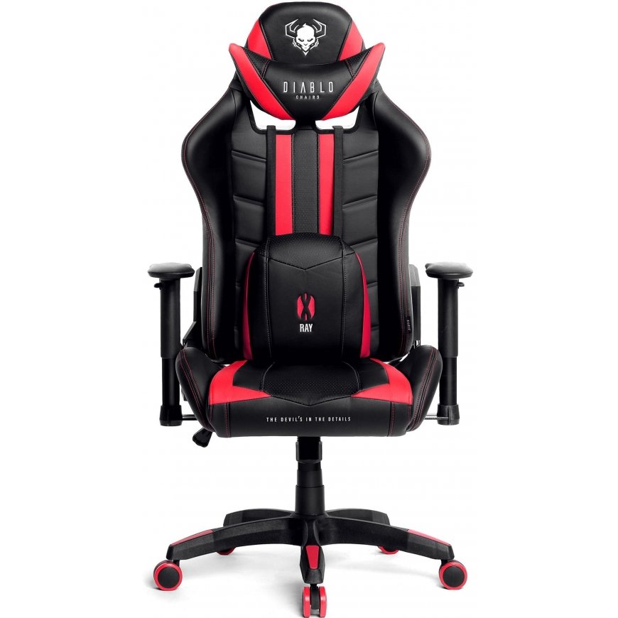 Diablo Chairs Diablo X-Ray 2.0 Normal Size juoda - raudona ergonominė kėdė