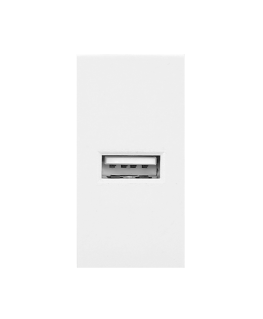 Orno NOEN USB, 22,5x45 mm modulinis prievadas su USB įkrovikliu, 2,1A 5V DC, balta