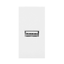 Orno NOEN USB, 22.5x45 mm modular port with USB charger, 2.1A 5V DC, white