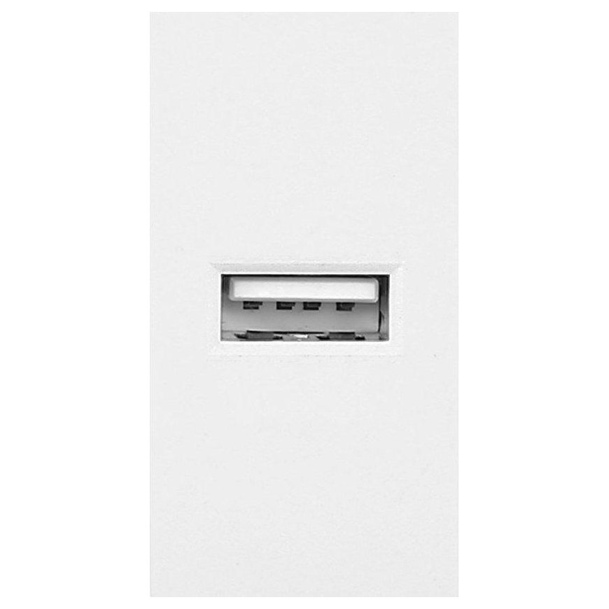 Orno NOEN USB, 22.5x45 mm modular port with USB charger, 2.1A 5V DC, white – 3