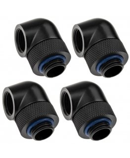 XSPC XSPC Adapter 90° G1/4″ HP to G1/4″ IG, Black, Pack of 4