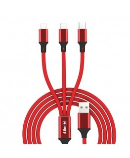 iLike Charging Cable 3 in 1 CCI02 Red