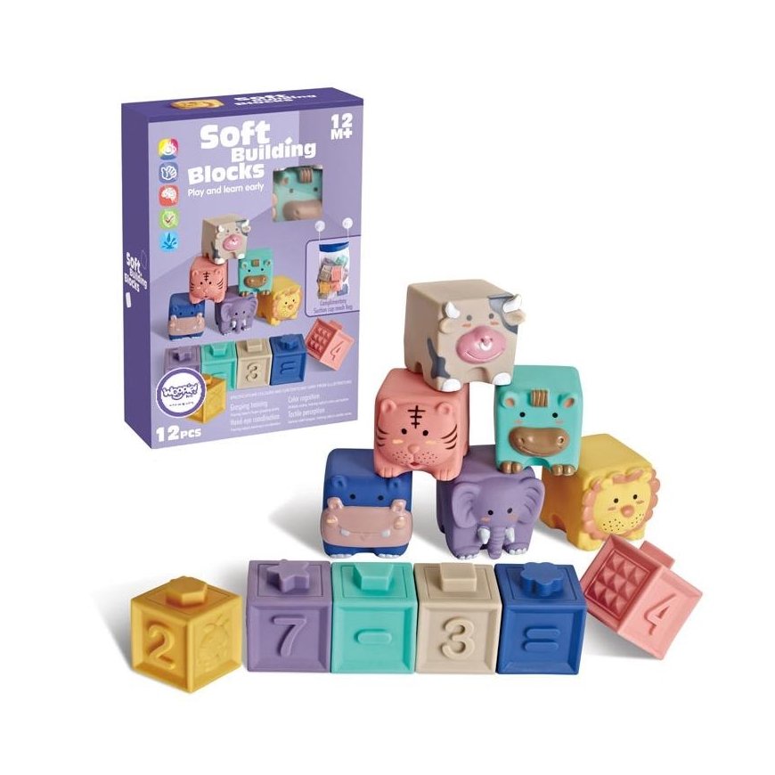 Puzzle Woopie Soft sensory - educational blocks with figures