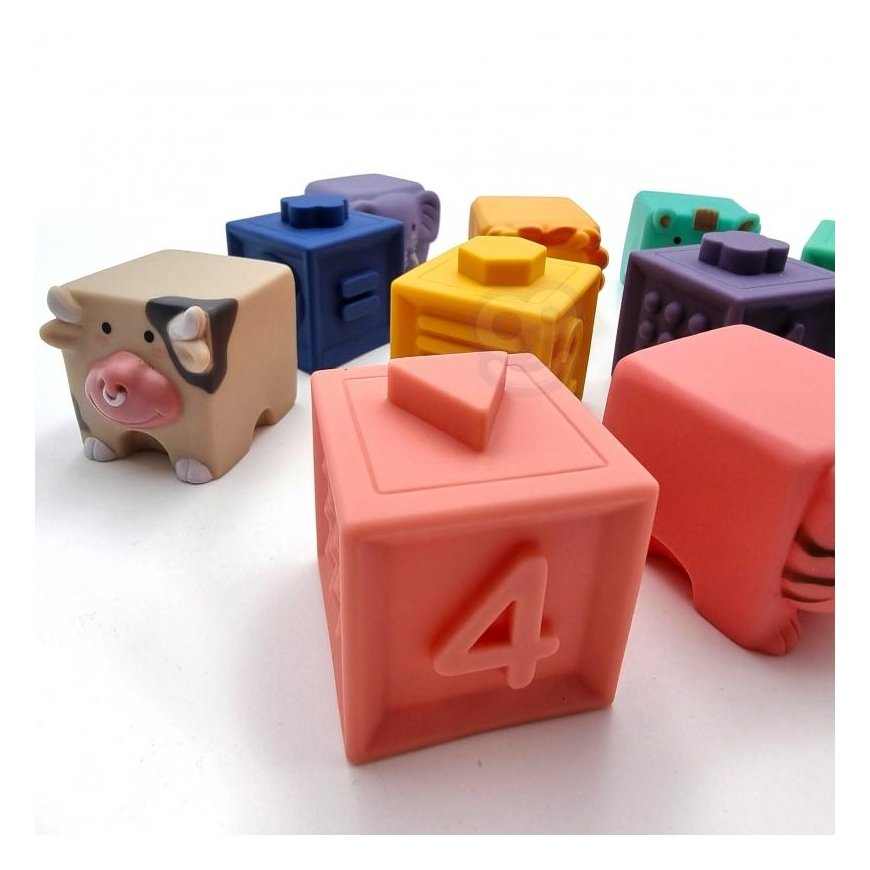 Puzzle Woopie Soft sensory - educational blocks with figures – 4