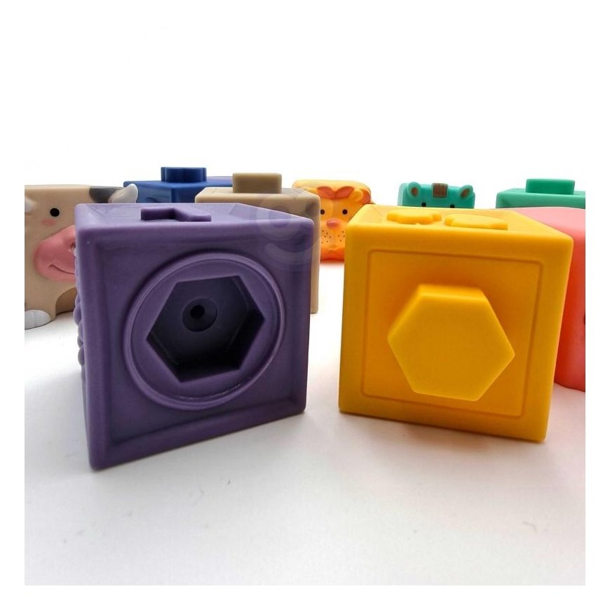 Puzzle Woopie Soft sensory - educational blocks with figures – 5