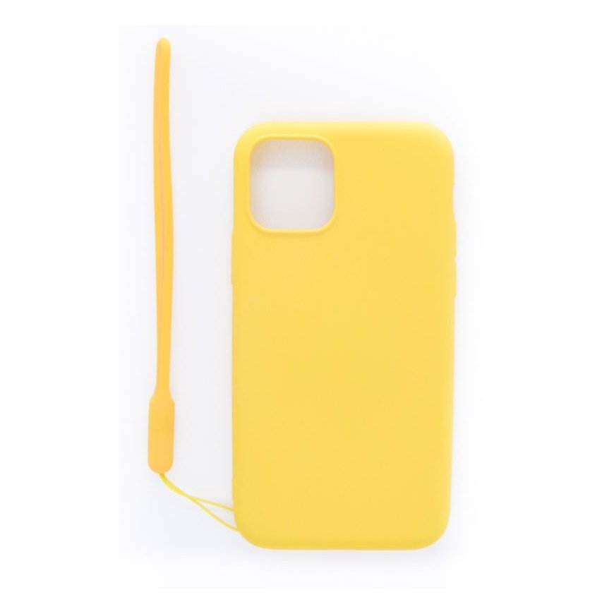 Evelatus Apple iPhone 11 Pro Soft Touch Silicone Case with Strap Yellow
