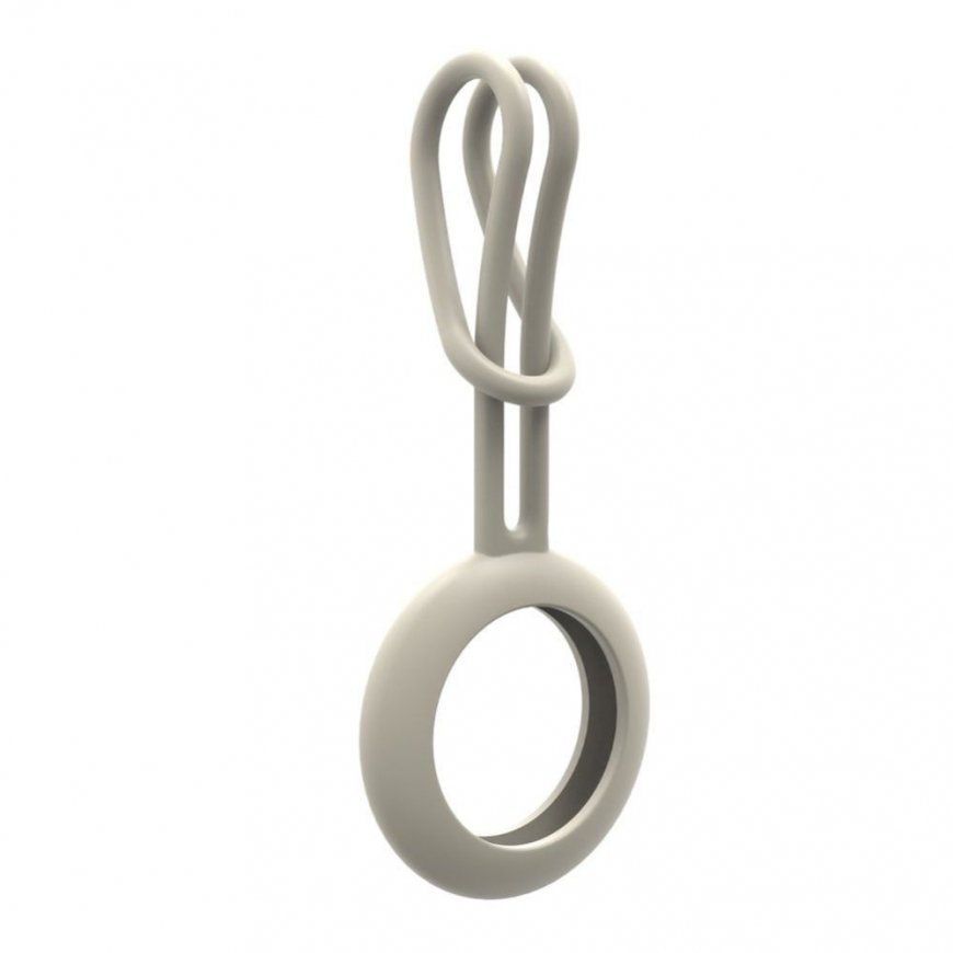 iLike Apple AirTag Silicone Keychain Loop Case Gray