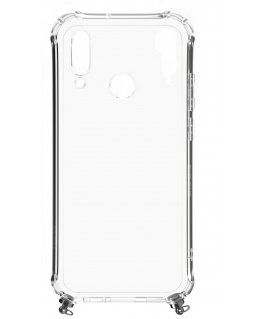Evelatus Huawei P30 Lite Silicone Transparent with Necklace TPU Strap Silver