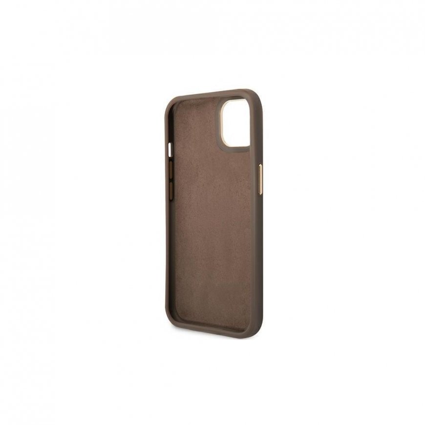 Guess GUHCP14MHG4SHW iPhone 14 Plus 6.7 Inch Brown/Brown Hard Case 4G Vintage Gold Logo – 4