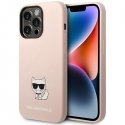 Karl Lagerfeld Karl Lagerfeld KLHCP14XSLCTPI iPhone 14 Pro Max 6.7 Inch Hard Case Light Pink / Light Pink Silicone Choupette Cas